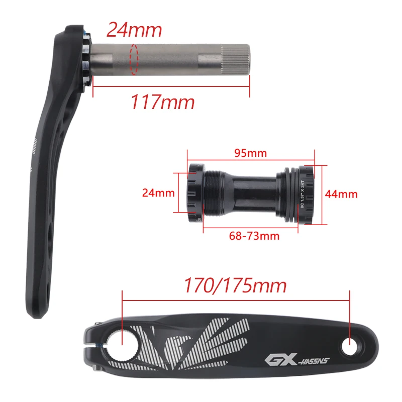 HASSNS  Crankset Mtb Monoplate Cranks Arms For Bicycle Hollowtech Candle Pe 1 Crown Integrated Mountain Bike Connecting Rods