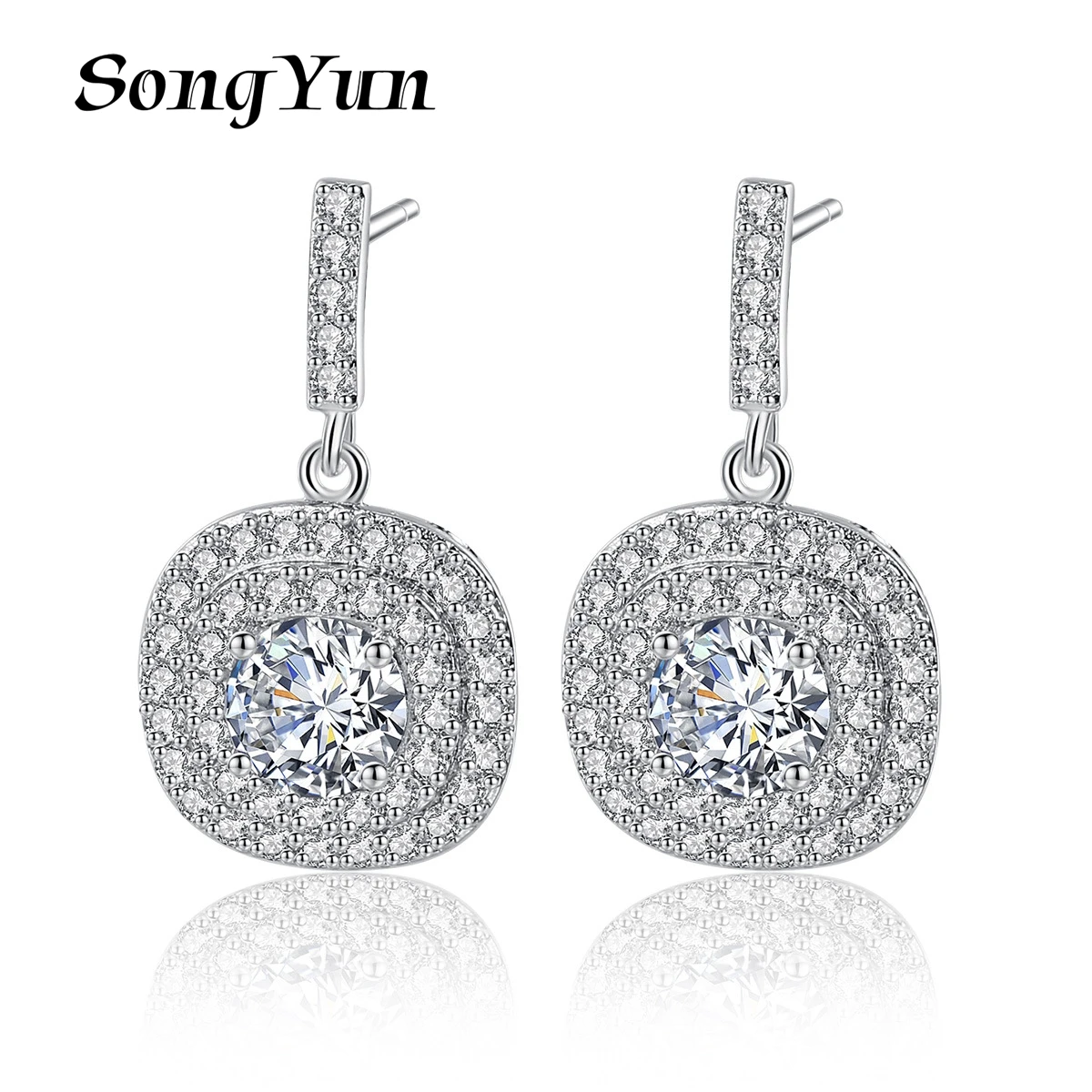

SongYun Jewelry Manufacturer MHT European And American Earrings Female Copper Inset Zircon Earrings Fashion Jewelry