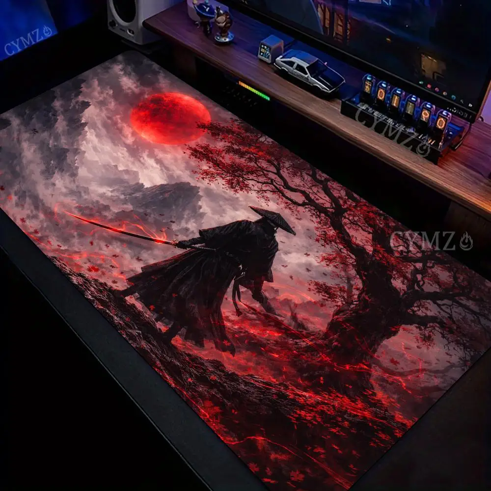 Dark Aesthetic Fantasy Warrior Large Mouse Pad Desk Mat Non-Slip Gaming Mats Office Rug PC Accessories Mousepads Desk Pad