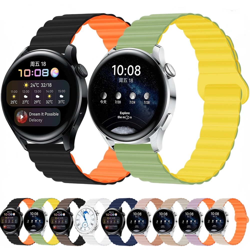 

Silicone Strap for Samsung Galaxy Watch 3/4/5 Gear S3/Huawei Watch GT/2/3 Pro Sports Magnetic Bracelet for Amazfit GTR Wristband