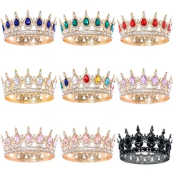 Fashion Crystal Rhinestone Round Tiaras And Crowns Queen Princess Diadems Wedding Hair Accessories