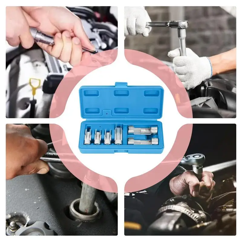 Sensor Socket Set 10-19 Mm Drive Injector Oil Socket Wrench Set With Storage Box 6 Pieces Oil Pipe Disconnect Tool Set Avoid