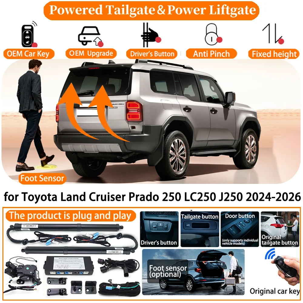Car Smart Powered Tailgate system for Toyota Land Cruiser Prado 250 LC250 J250 2024-2026 Automatic Electric Power Tailgate kit