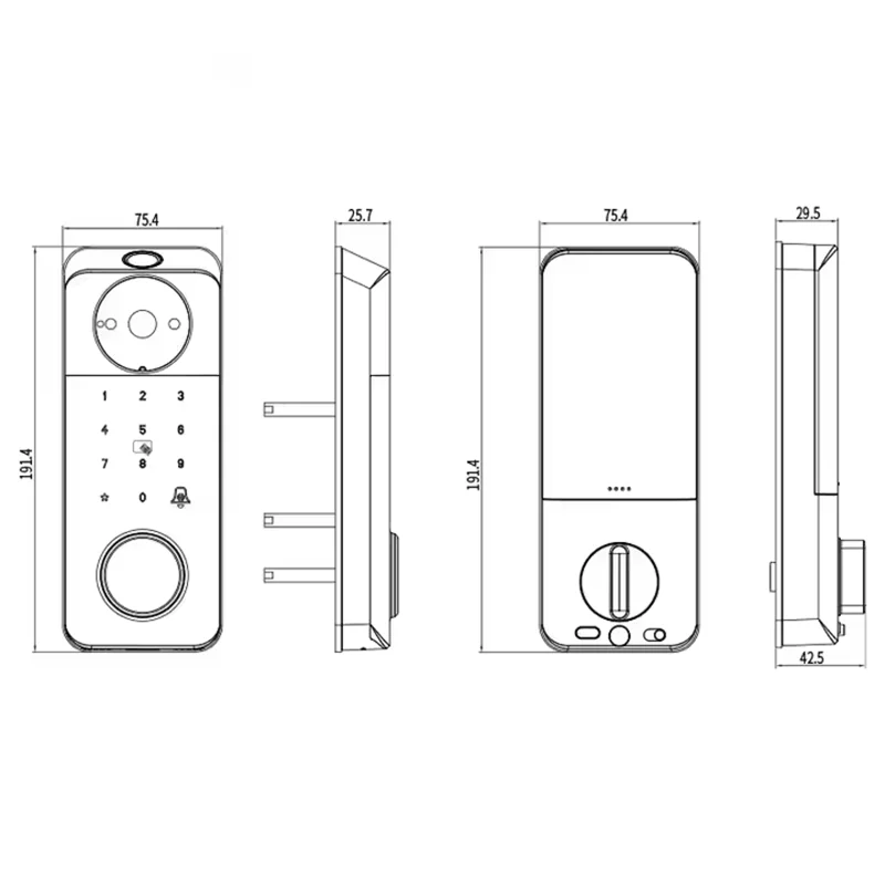 IP65 Waterproof Camera intercom Smart deadbolt door lock TTlock tuya wifi Fingerprint Code Alexa Google home Digital door lock