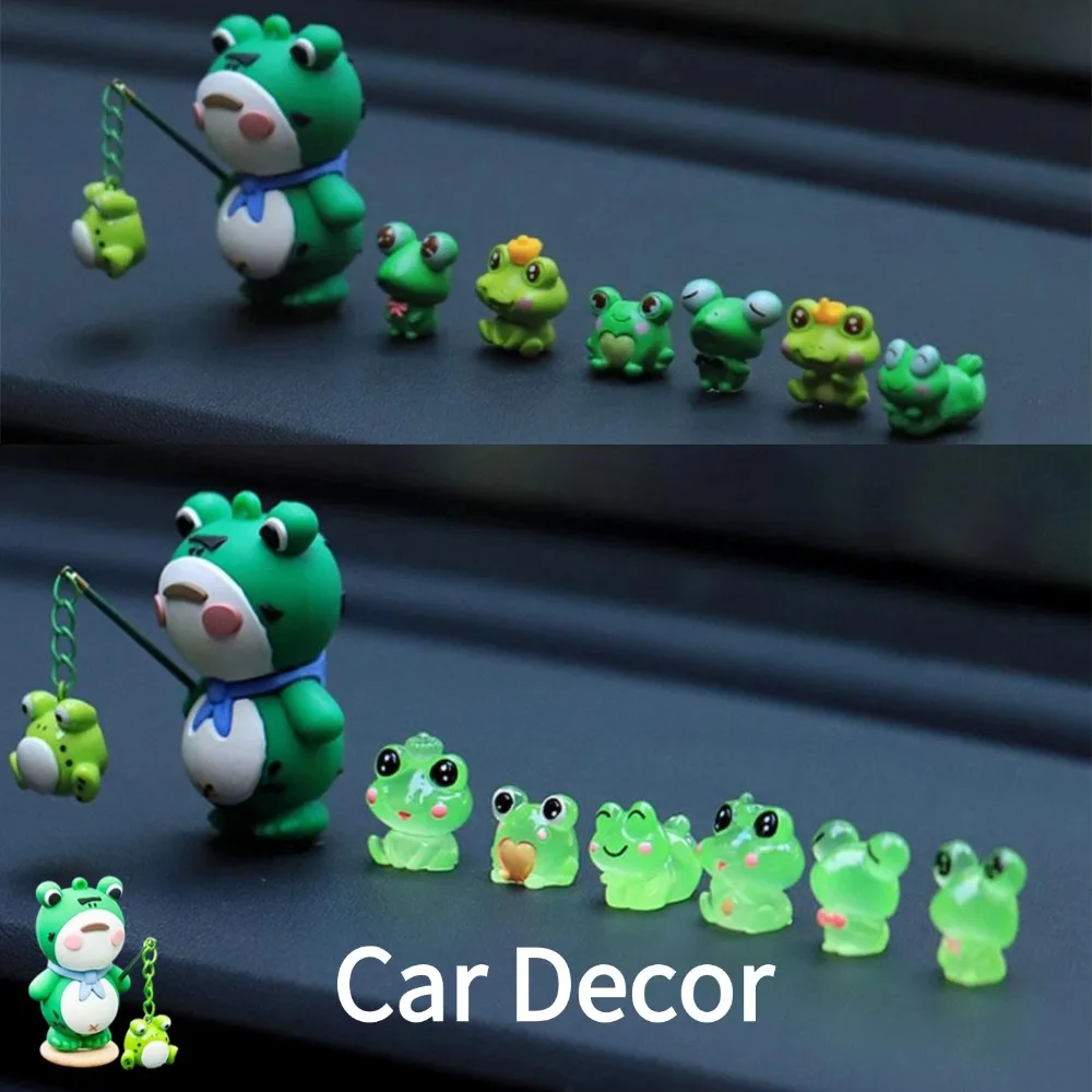 1/7Pcs Lonely Frog Noctilucent Car Center Console Decoration OfficeDesk Computer Screen Decoration Car Accessories Doll Gifts