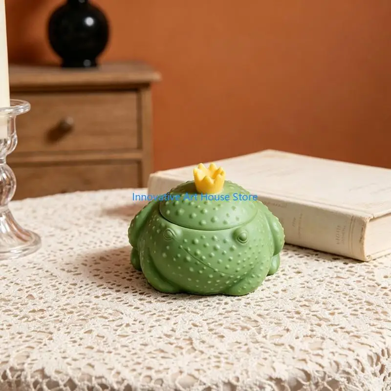 E1PC Covered Small Box Form Pair with Animal Figure Theme, Soft Upper and Lower Cavities for Candle Cup Use, Room Styling, and