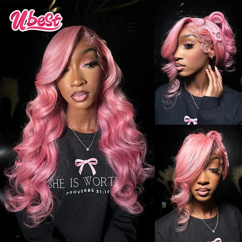 

13x6 30inches Pink 613 Color Body Wave Lace Front Human Hair Wig 200% Brazilian Body Wave Transparen Lace Frontal Wig For Women