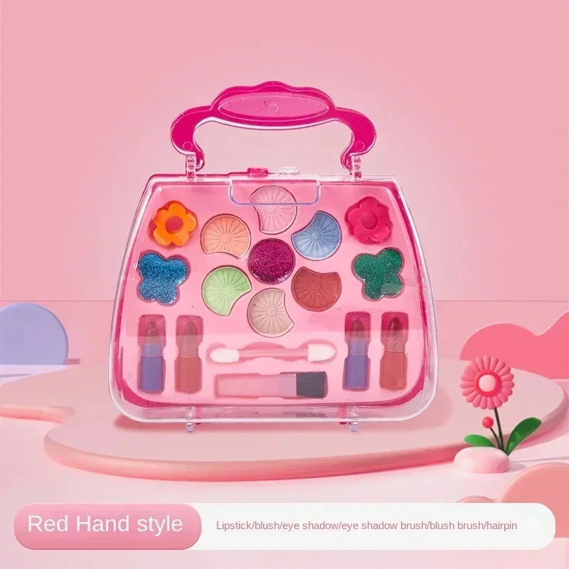 Set di trucco per bambini per ragazze, kit per trucco per ragazze principessa rosa, giochi lavabili, giocattoli per trucco, giocattoli educativi sensoriali, regali di compleanno