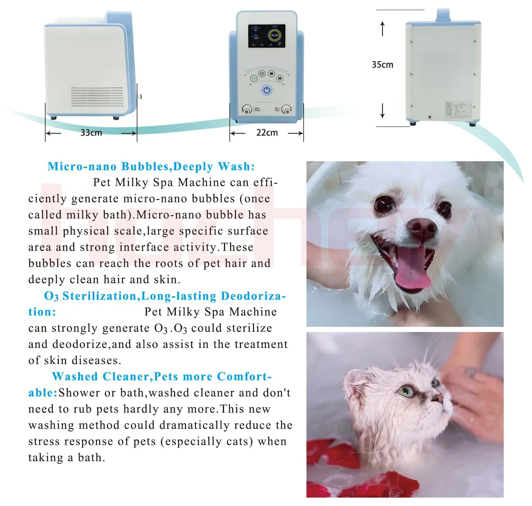 MT Medical Bubble Strong Nano Bubble Milky SPA Pet Fine Wash Machine