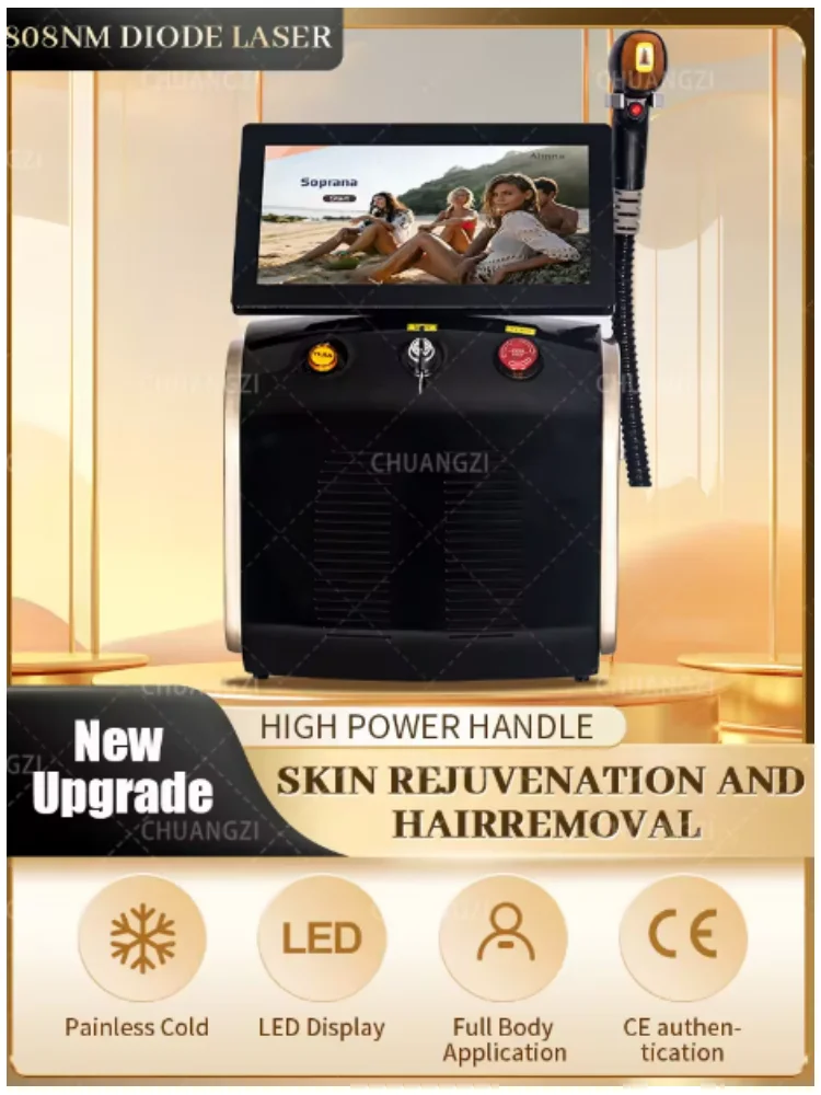 

Cooling Head Laser Hair Removal 808 1064 755 Laser Epilator Alexandrit Permanent Diode laser Hair Removal laser 4 waves Salon