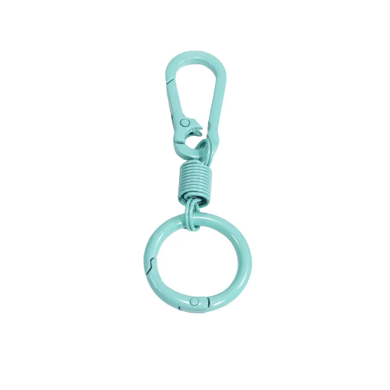 2pcs Colorful Spring Keychain Carabiner Buckle Key Rings