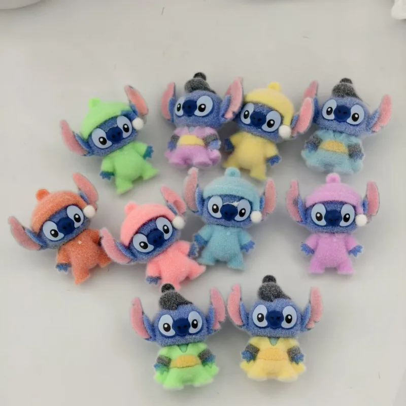 

10pcs Stitch diy keychain bag with holes, handcrafted accessories, figurines, desktop ornaments and small kawaii doll toy gifts