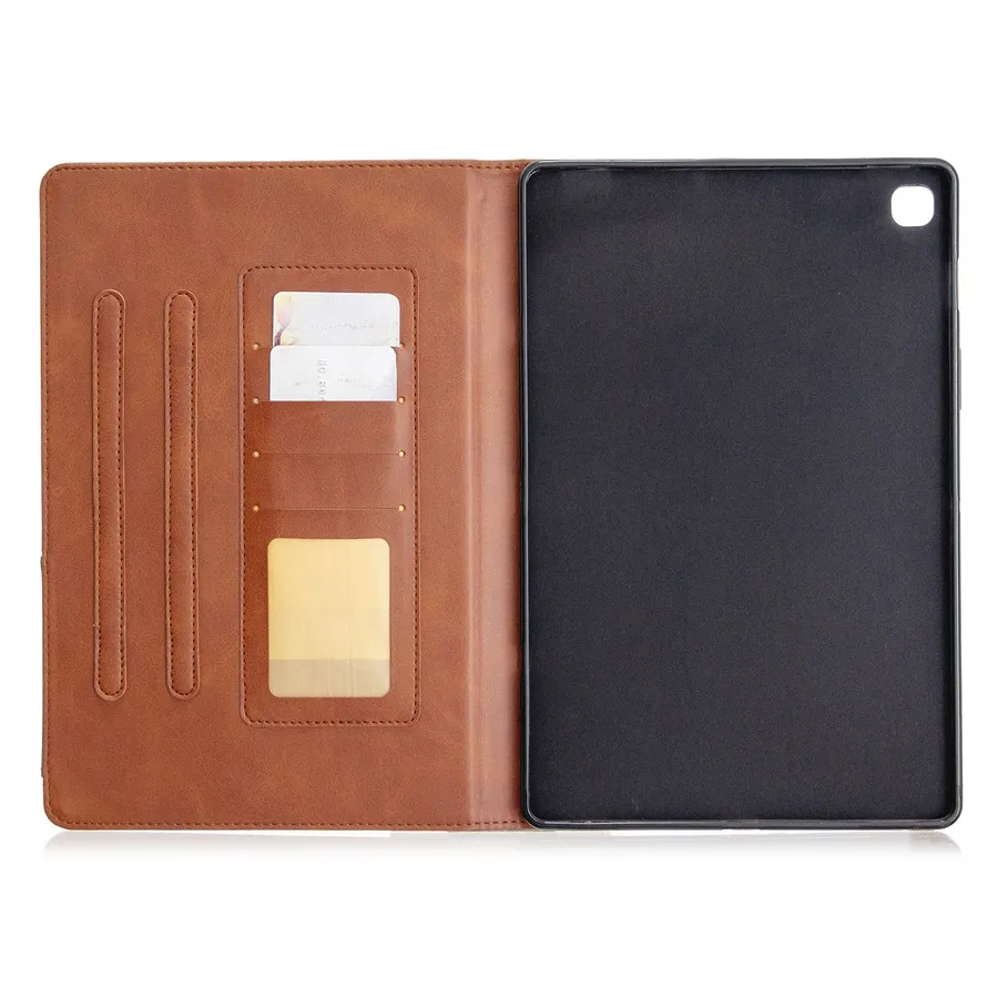 For Samsung Galaxy Tab S7 S8 Plus S7FE 12.4 A8 A7 Lite S6 Lite P610 S5E T860 T290 Ancient PU Leather Shell Smart Stand Cover