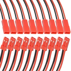 10Pcs JST 2Pin 10CM 15CM 20CM Male Female Connector Wire 2P Plug Jack DIY Electrical Cable For RC BEC Battery Toys 22AWG Red