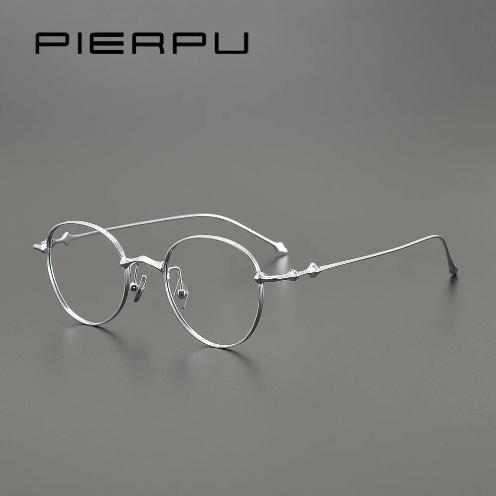 Luxury Brand GM Eyeglass Frame Women men Vintage Titanium Round EP EyeGlasses Frames Men Optical Myopia Prescription Glasses