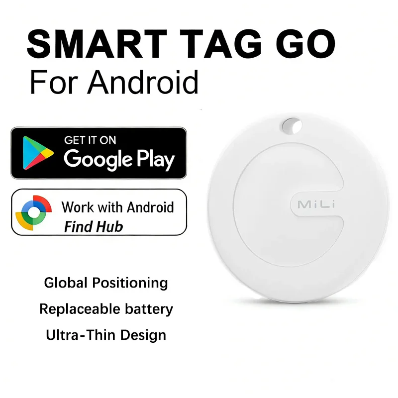 

MiLi Smart Tracking Tag Bluetooth Tracker for Android,Key Finder/Luggage Tracker/Item Locator Work with Google Find My Device