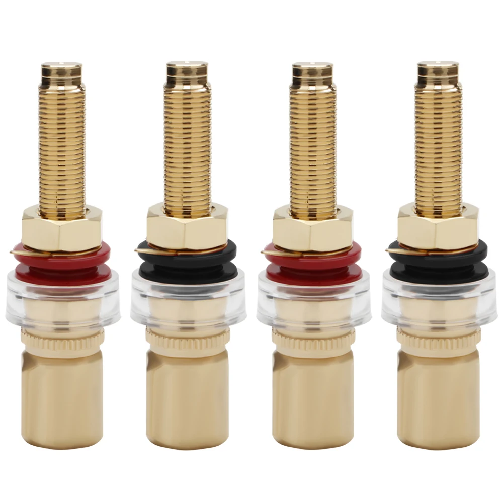 HiFi Speaker Binding Post Copper Gold Plated Banana Jack Connector HIFI Audio Speaker Banana Plug Terminal