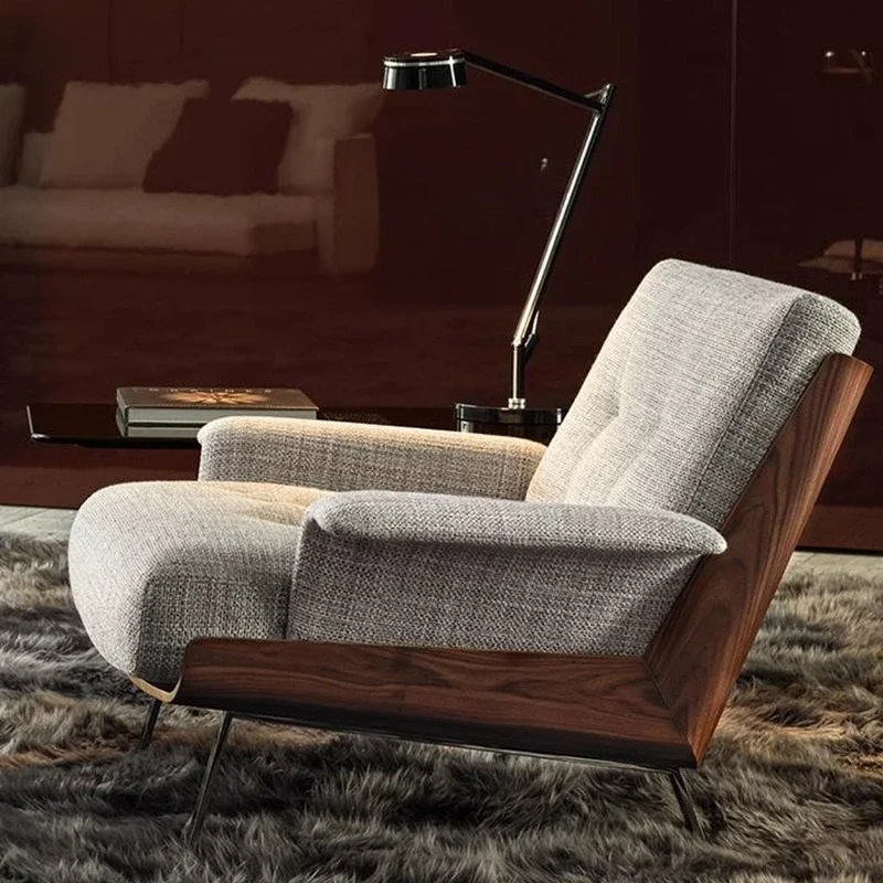

yj19 Italian Style Light Luxury Genuine Leather Sofa Chair Designer Modern Minimalist Lazy Single Leisure Chair