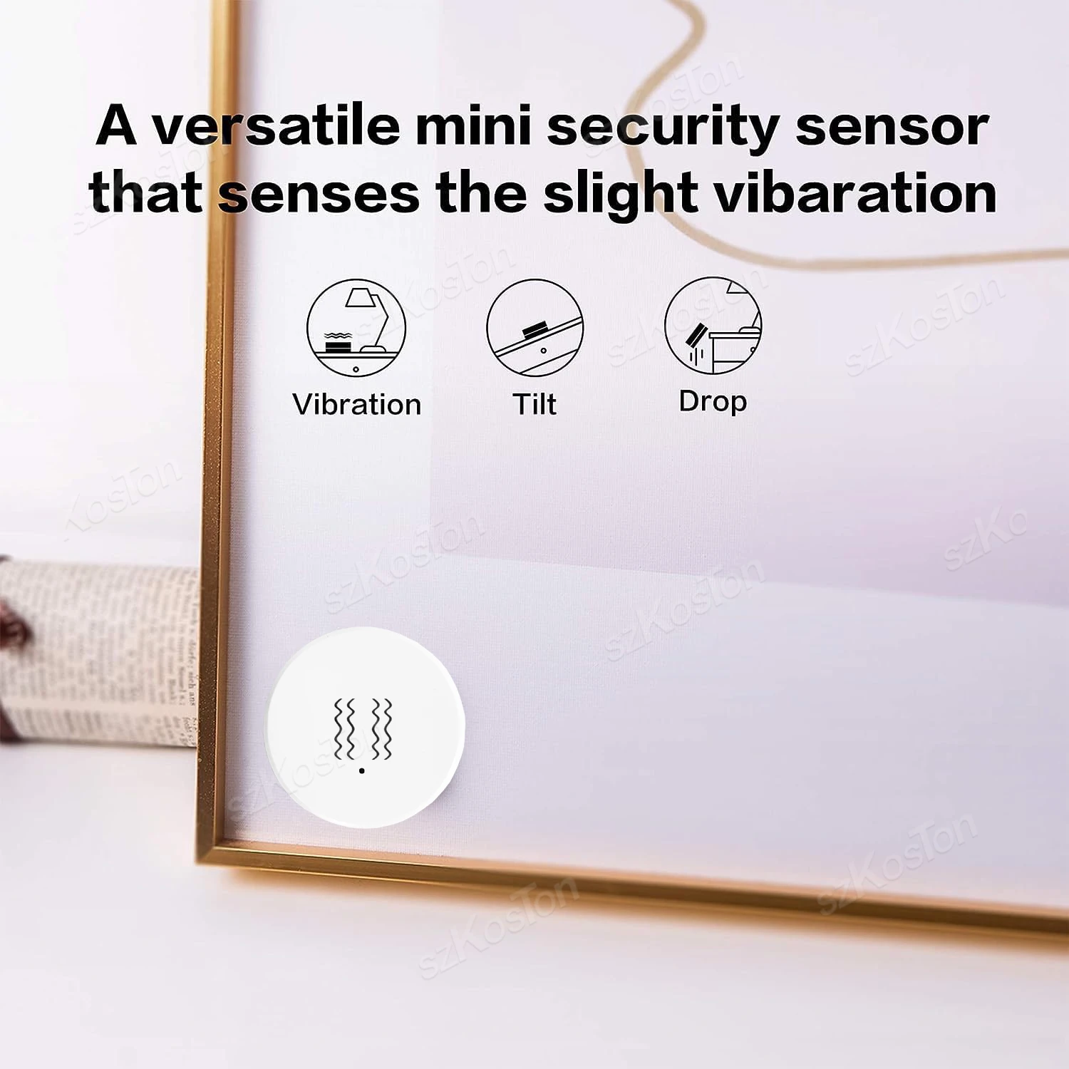 Tuya ZigBee3.0 Smart Vibration Sensor mini Drop and Tilt Detector Home Security Protection System Smart Life App Real-time Alarm