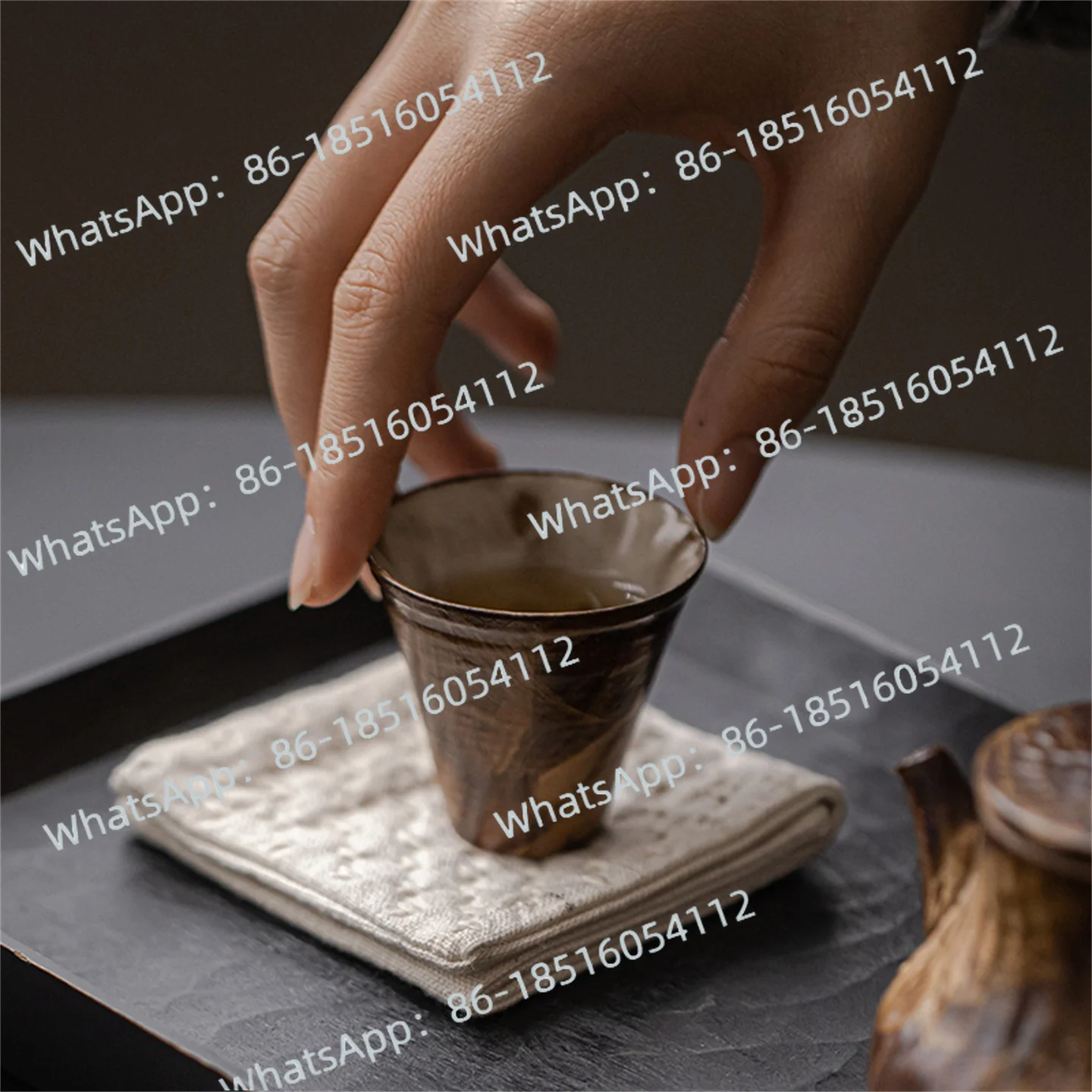 

Coarse pottery tea cup Japanese-style wabi-sabi tea cup powder reference retro handmade single cup kung fu tea set