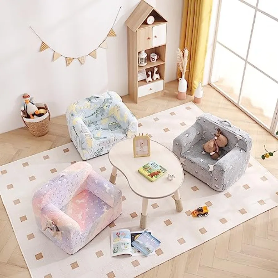 Divano leggero con maniglia per il trasporto e tasche laterali per bambini Sedia in schiuma con braccioli Ideale per leggere o suonare Porta