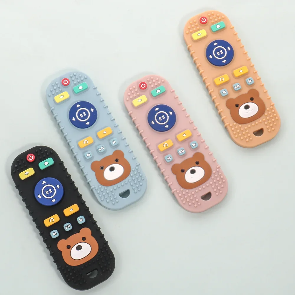 1pc Children's Teething Remote Control Silicone Material Baby Teething Toys Simulation Remote Control Toys Teething Teether