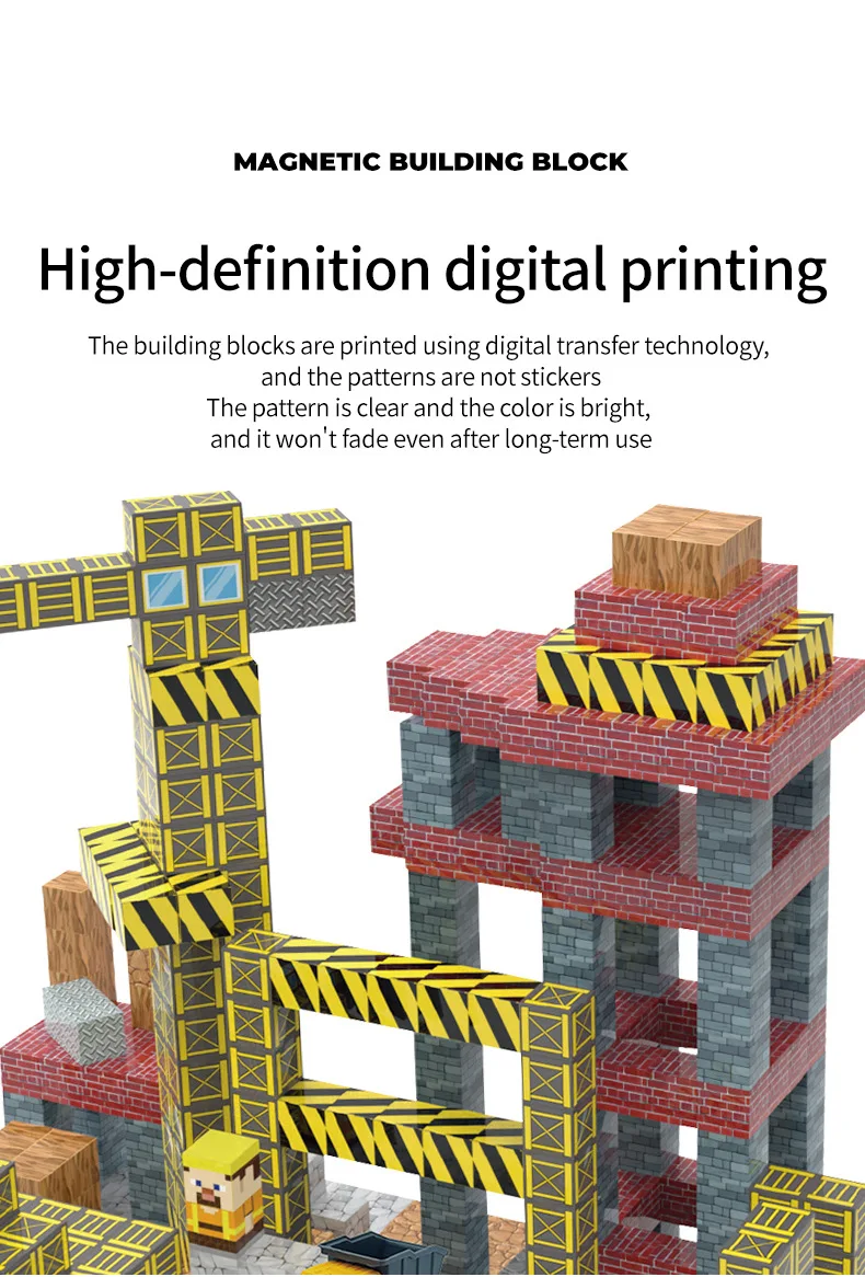 مكعبات بناء مغناطيسية مع مركبات البناء ألعاب مكعبات التراص الحسية من مونتيسوري للأعمار من 3 سنوات فما فوق هدايا للأولاد والبنات