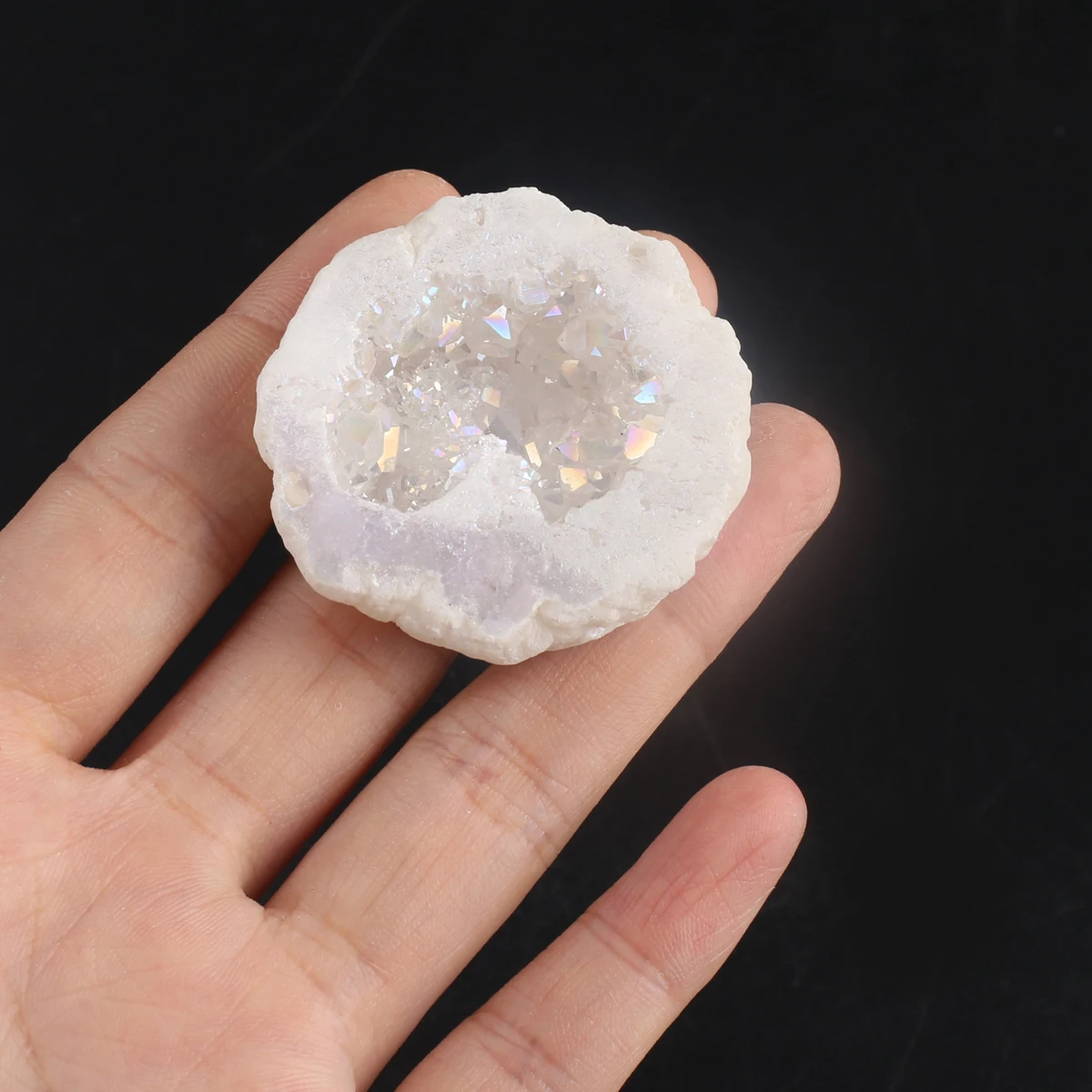 30-40mm Natural Druzys Stone Ornament Irregular White Agate Beads Healing Touch Jewerly Fengshui Home Decoration