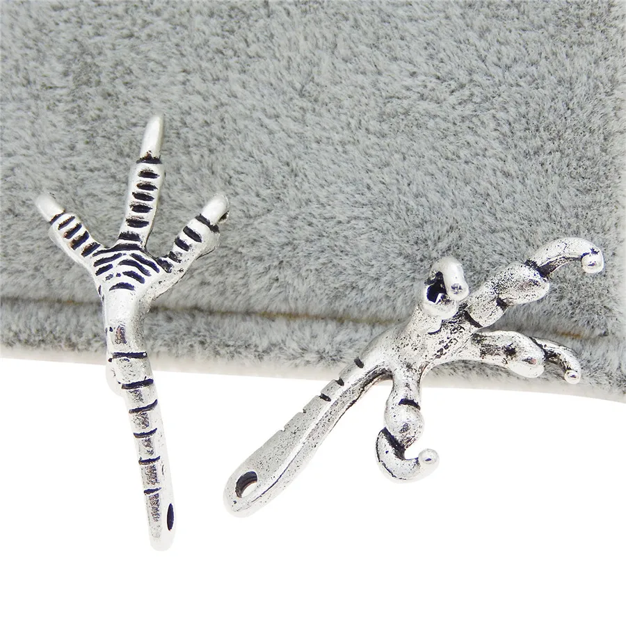 GraceAngie 10pcs Antique Zinc Alloy Eagle Chicken Claw Style Charm Bracelet Necklace Pendant Handmade Jewelry Findings