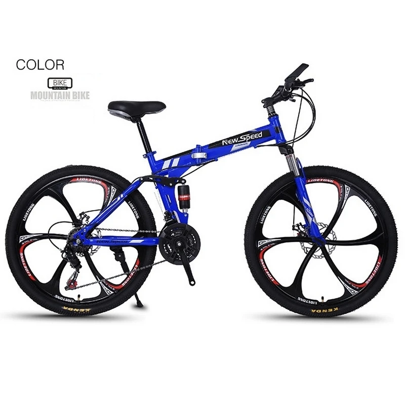 Wholesale folding mountain bike bike shock absorbent double disc brake spoke wheel off-road variable speed racing