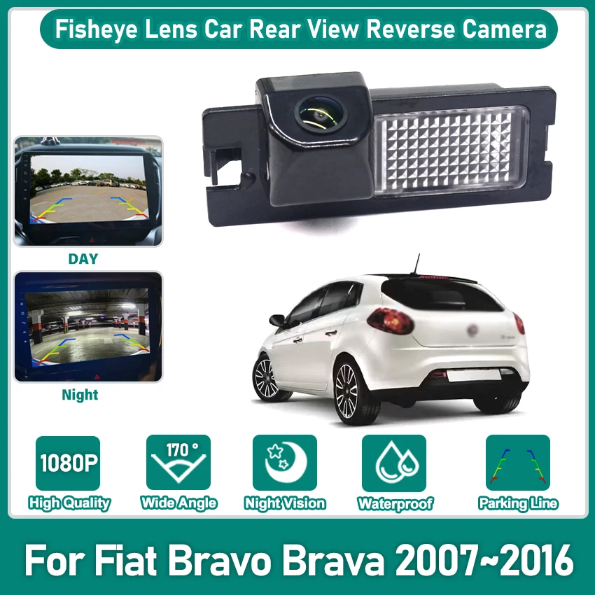 

Автомобильная камера заднего вида для Fiat Bravo Brava 2007 ~ 2012 2013 2014 2015 2016 CCD NTSC HD камера ночного видения резервного парковки