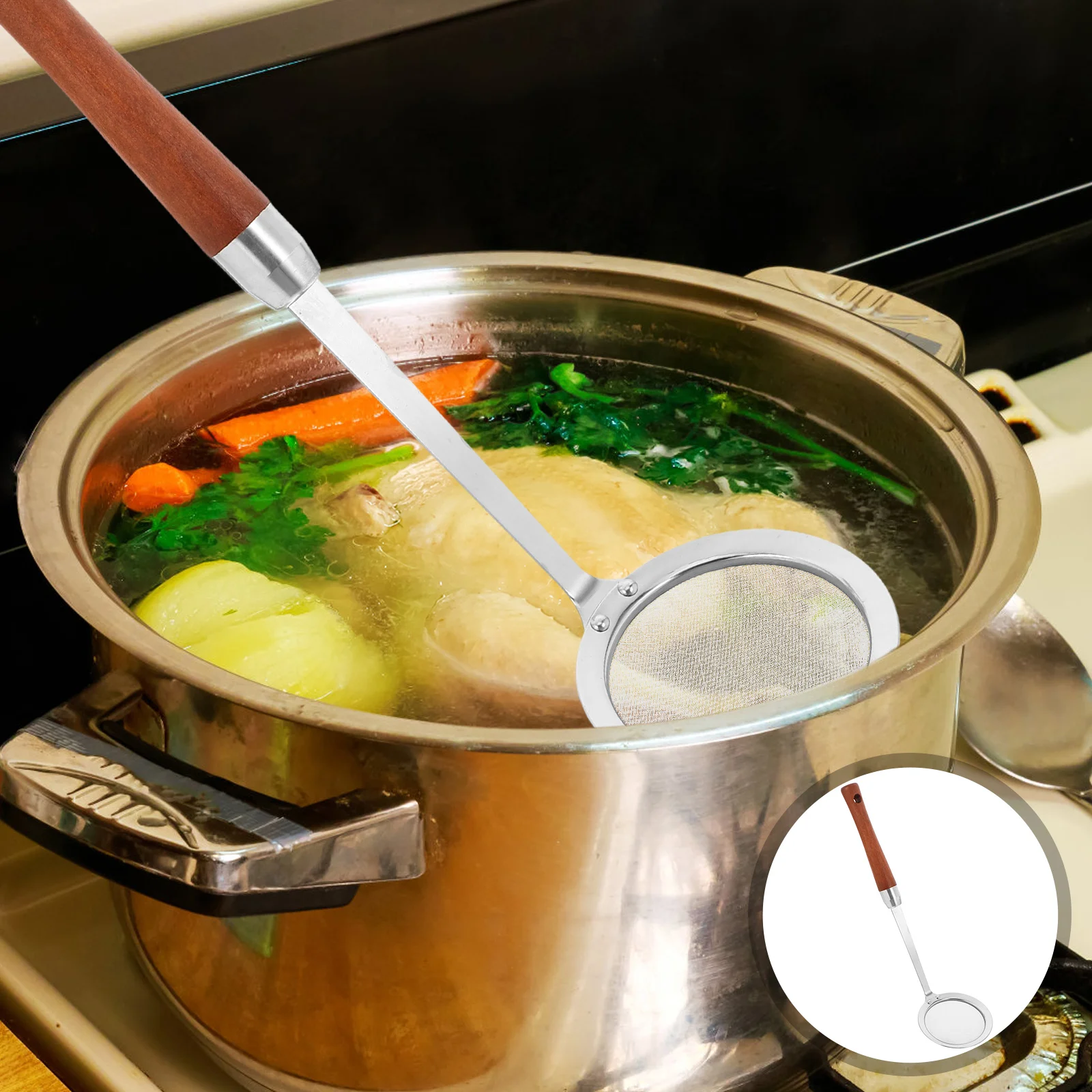 

Фильтр-масляная ложка, дуршлаг с мелкой сеткой, сито для жарки, нержавеющая сталь с ручкой, приготовление пищи