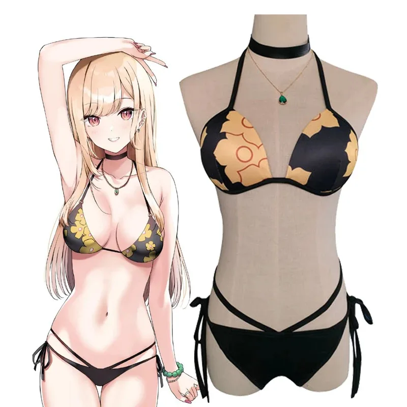 

Anime My Dress Up Darling Cosplay Kitagawa Marin Swimsuit Women Beach Swimwear Halloween Carnival Party Costume For Girls