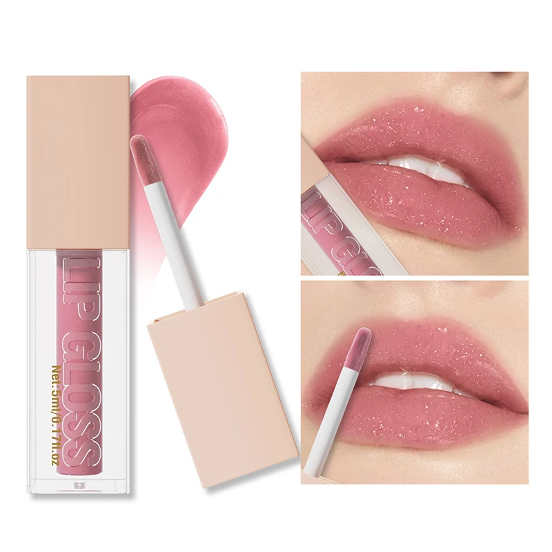 Impermeável espelho Lip Gloss, hidratante, fácil Halo tingimento, transparente cor cosméticos