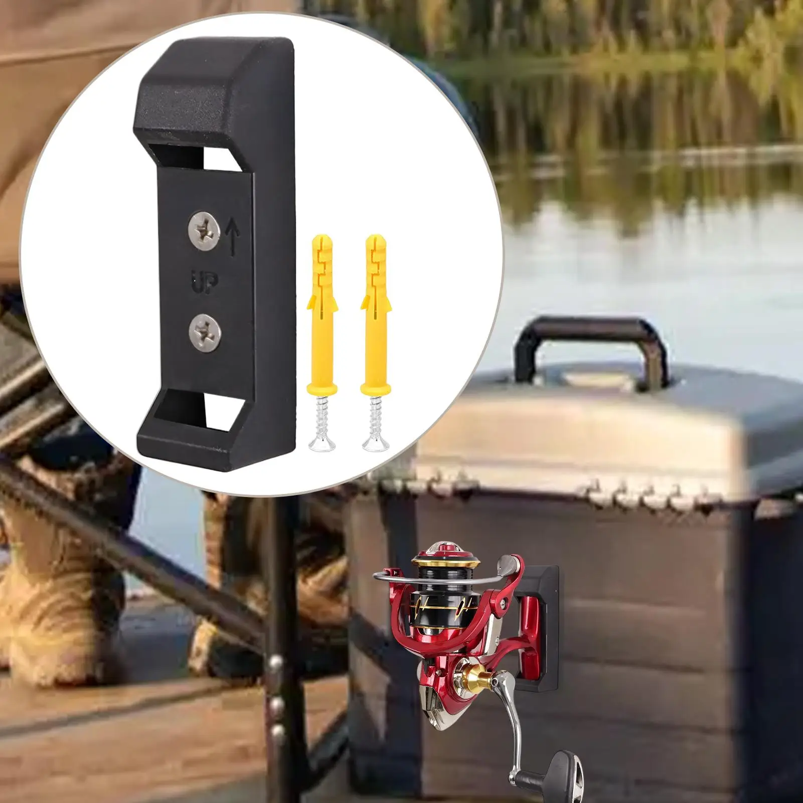 Fishing Reel Wall Display Wall Mount Reel Storage Rack Storage Organizer Display Stand with Screws Fish Gear Equipment