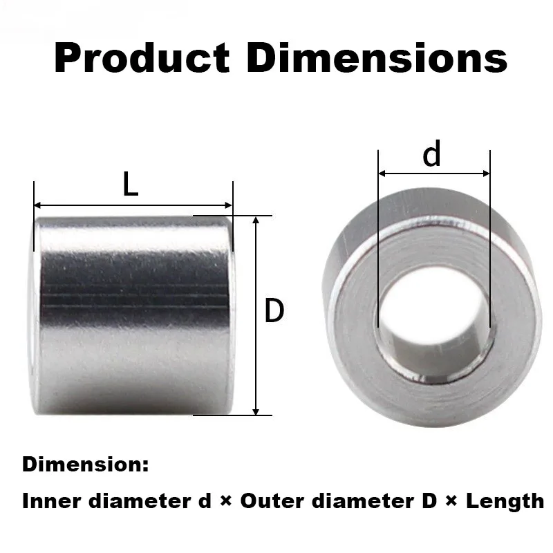 1/2/5pcs Bushing Gasket M3 Aluminum Alloy Flat Washer CNC sleeve Non-threaded Stand-off Spacer For RC Model Part