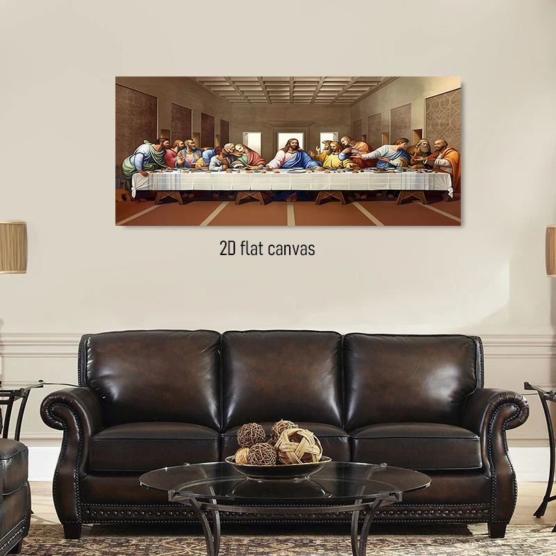 1pc (No frame),1 Last Supper Canvas Decorative Painting Classic Religious Oil Painting Living Room Bedroom 2D Plan