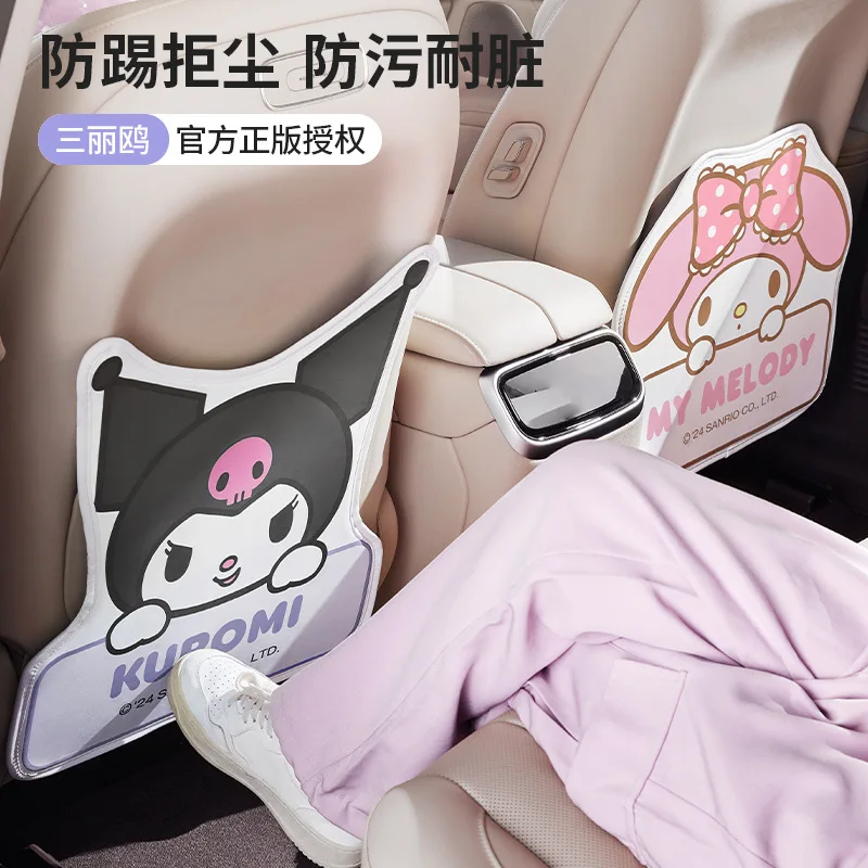 

Sanrio Kuromi Anime Kawaii Car Anti-Kick Pads Cute Cinnamoroll My Melod Seat Back Anti-Dirty Protection Mat Girls Toys