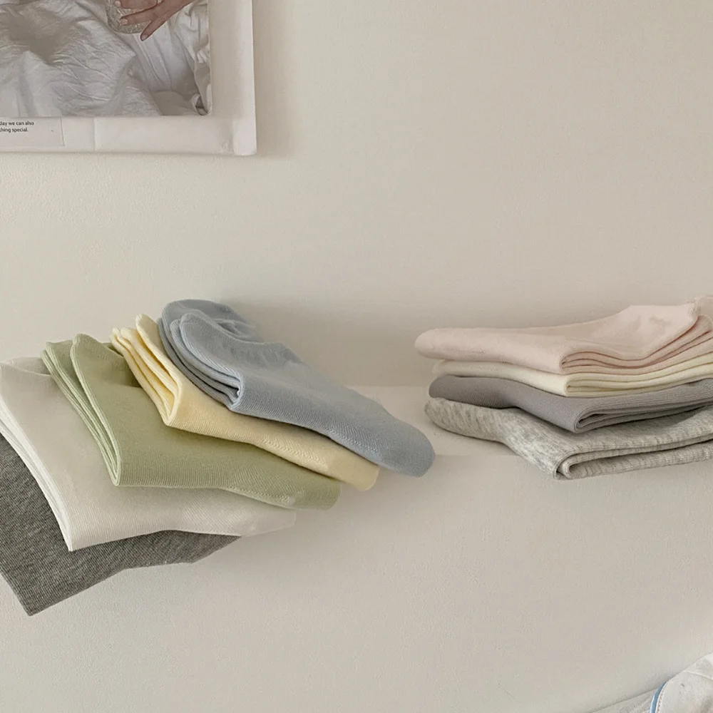 بلون النساء الجوارب الربيع الصيف القطن رقيقة تنفس أسود أبيض رمادي منخفضة جوارب أنبوبية ملابس الشارع الشهير القطن الكاحل جورب #4