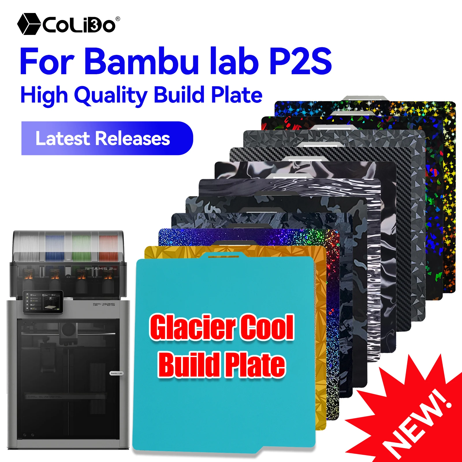 

PEI-пластик для Bambu Lab P2S, пружинный стальной лист для двусторонней печати, для Bambu Lab A1, Cool Plate X1, X1C, P1P, P1S, аксессуары для 3D-принтеров