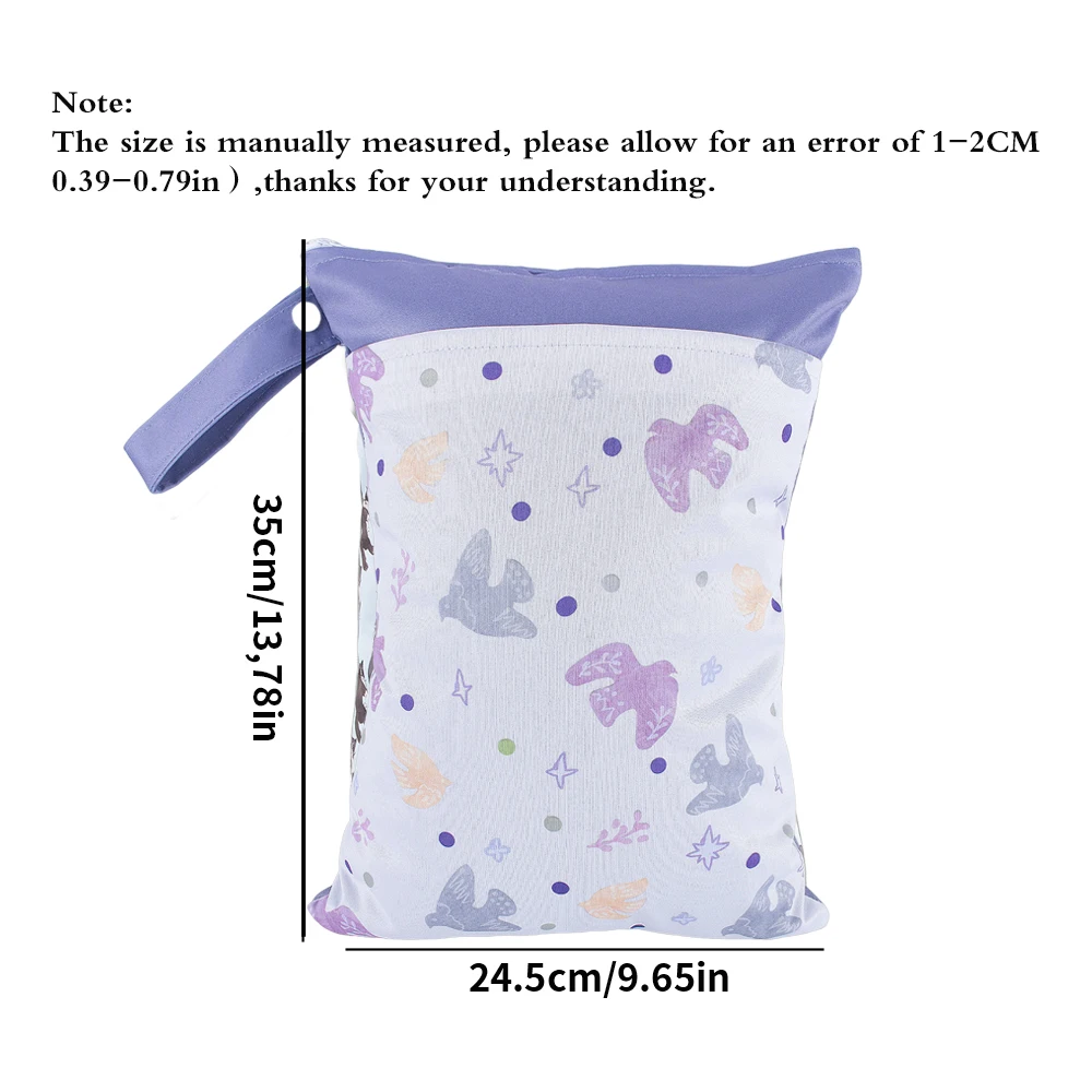 1pc Double Zipper Wet Bag Washable Reusable Foldable Nappy Diaper Bag Large Capacity Stoage Bag Ideal for Daycare Outings