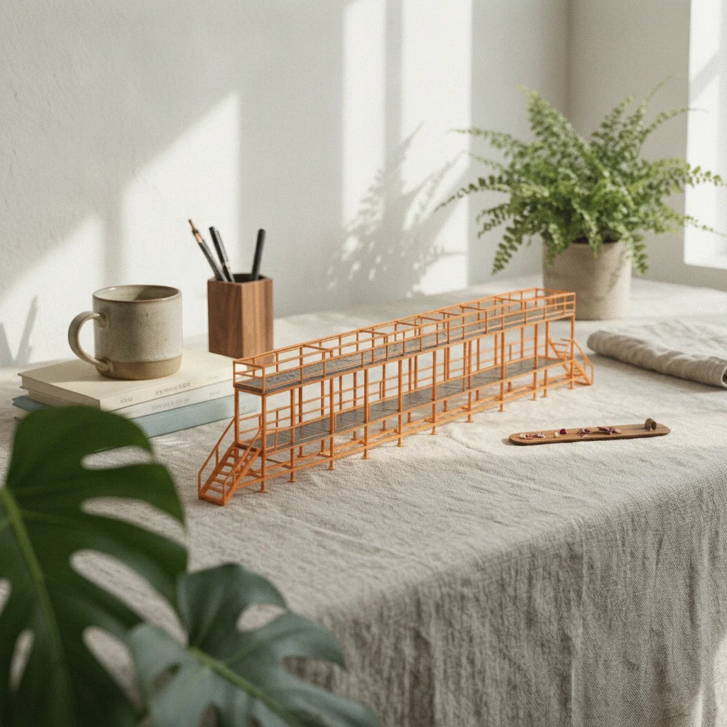 

Double-Deck Rail Maintenance Platform Scene Decoration Railway Repair Trestle for Model Scene