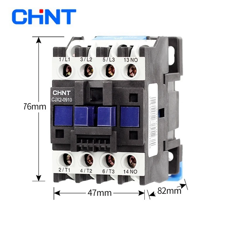 Original CHINT CJX2-0910 1NO AC Contactor 9A Coil Voltage 380V 220V 110V 36V 24V LC1-D AC Contactor