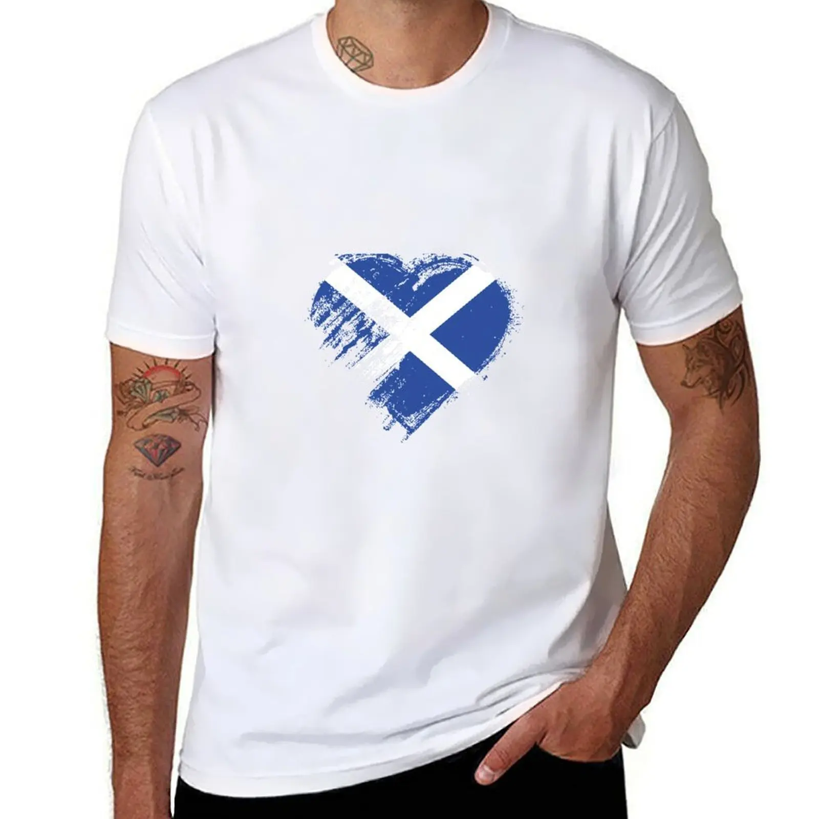 

Grungy I Love Scotland [Saltire] Heart Flag T-Shirt t shirts for man pack white man t shirt graphic T-Shirt