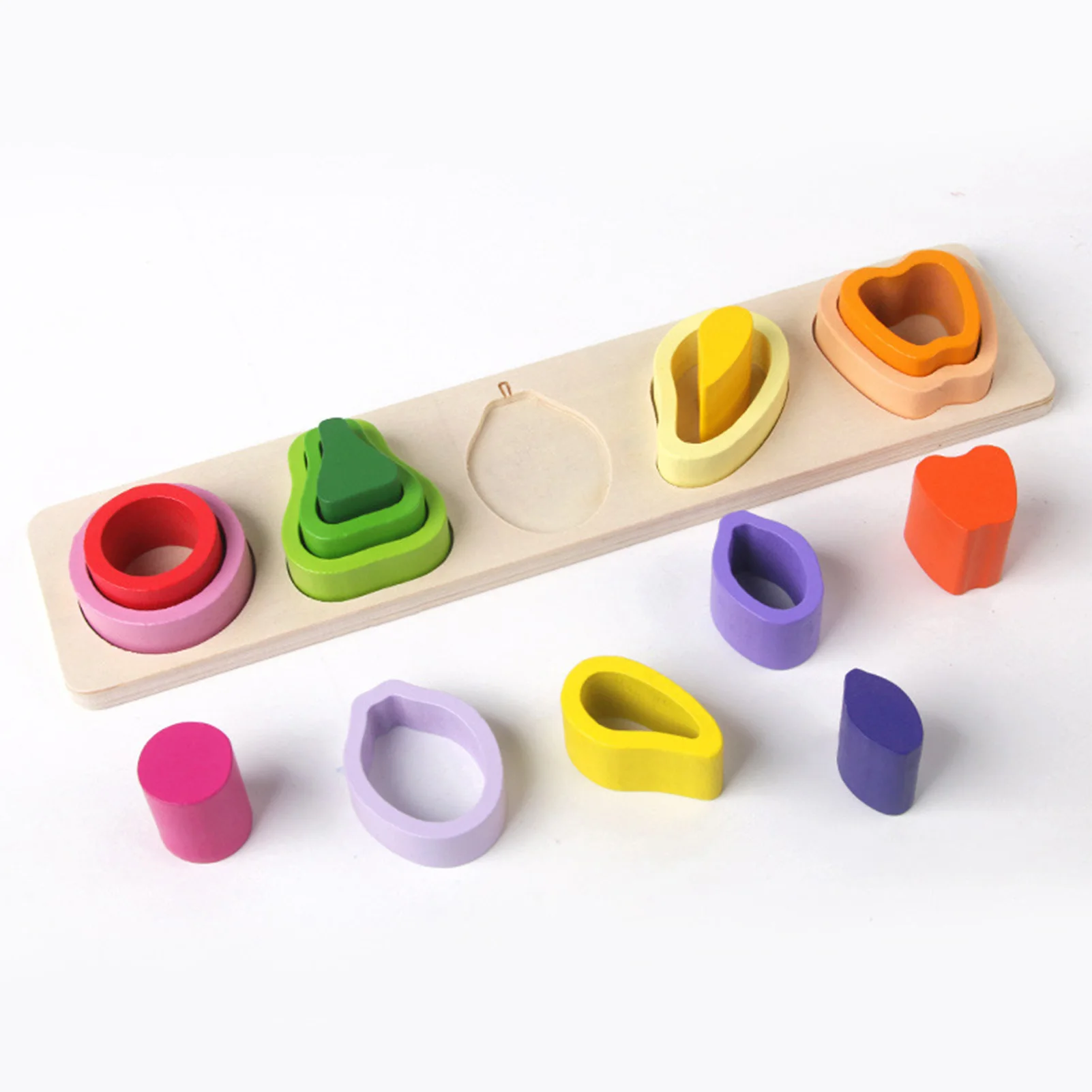 Jouets de tri en bois colorés pour enfants, jouets empilables, matériau sûr, forme géométrique, cadeaux