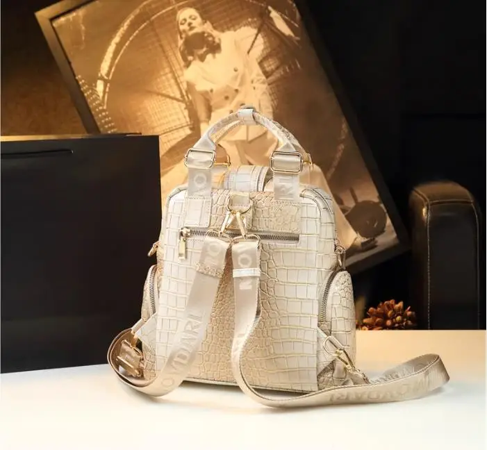 Sacs à dos en cuir véritable pour femmes, sacs à main de grande capacité, épaule multifonctionnelle, sac Portable pour maman, tendance, 2024