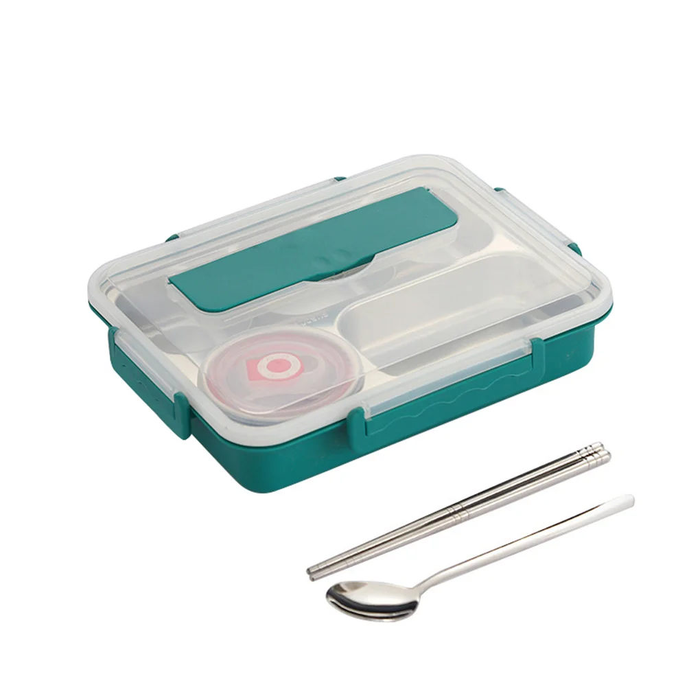 

Ланч-бокс из нержавеющей стали, герметичный футляр для еды, теплоизоляционный контейнер для хранения еды, зеленый, L