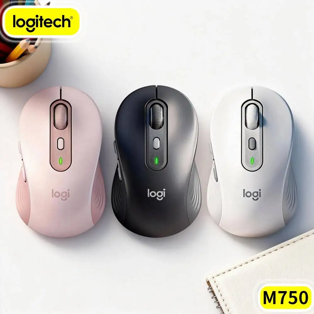 M750 Logitech Signature Home Mouse Fast Host Switching Anti Sweat Grips Recycled Shell Material For Daily Laptop Desktop Work
