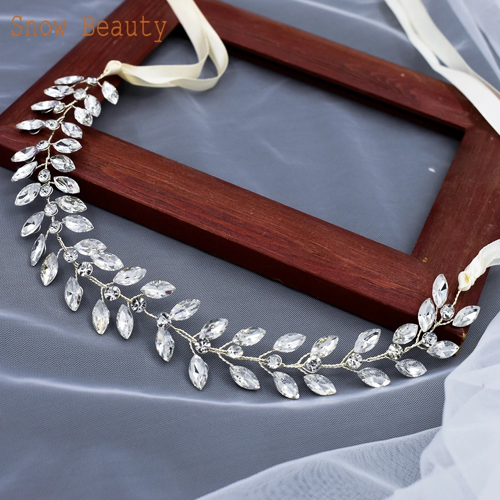 A421 Handmade Crystal Wedding Tiara Bridal Headband Women Jeweley Hair Accessories Headwear Rhinestone Women Hair Ornament