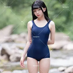 Japanese Swimsuit Kuragehime Cosplay Costume Sexy Sukumizu for Women  Blue Summer Sexy Elastic Bodysuit